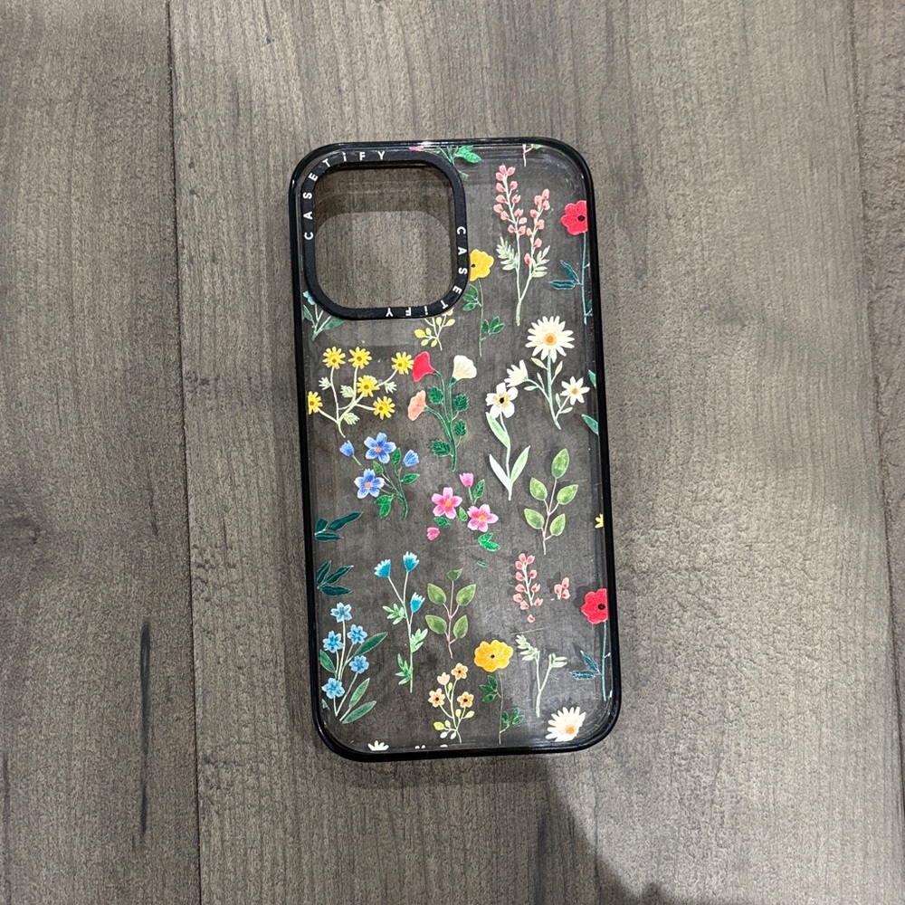 Iphone 14 Pro Max Casetify Wildflower Garden Phone Case - Black